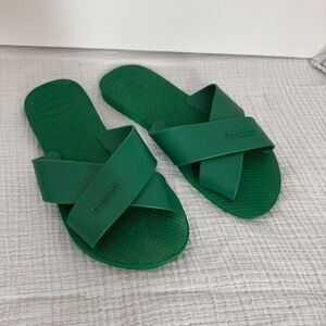 Green HAVIANAS slip on slides